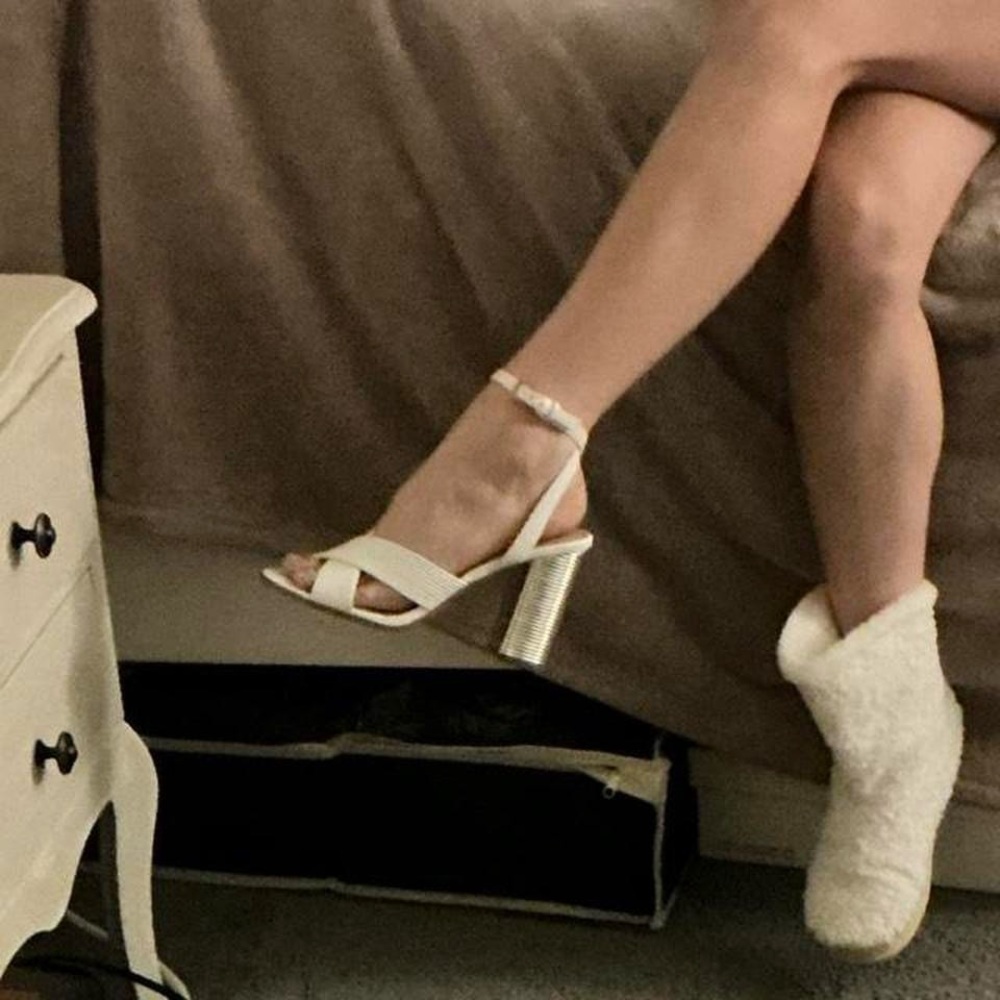 Aldo White Strappy Heels